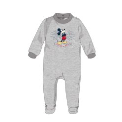   Disney Mickey Mouse Baby Velour Romper - Grau - Für Babys von 1-3 Monaten