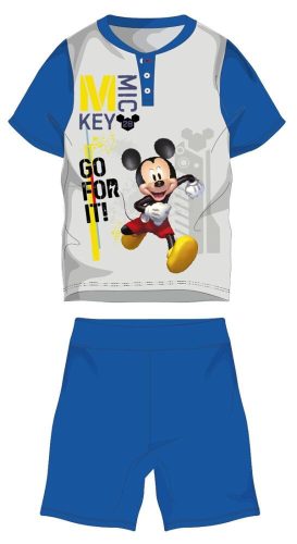 Disney Mickey Mouse Sommer Kurzarm-Kinderpyjama - Baumwoll-Jersey-Pyjama - mittelblau - 110