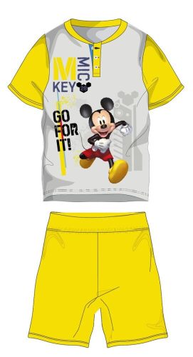Disney Mickey Mouse Sommer Kurzarm-Kinderpyjama - Baumwoll-Jersey-Pyjama - gelb - 104