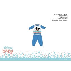   Disney Mickey Maus Baby-Pyjama - Jersey-Baumwoll-Pyjama - Mittelblau - 98