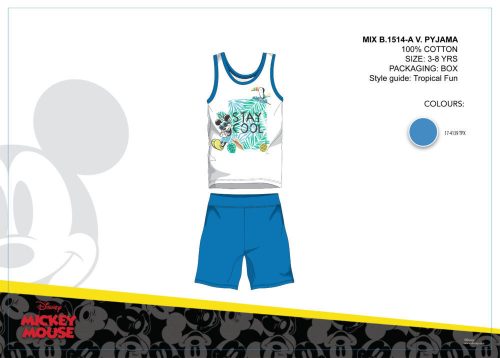 Disney Mickey Mouse Sommer ärmellose Kinderpyjama - Baumwollpyjama
