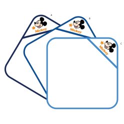   Disney Mickey Maus Kapuzenbabyhandtuch mit gesticktem Muster - 70 x 70 cm - Mittelblau