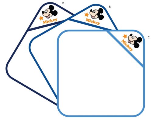 Disney Mickey Maus Kapuzenbabyhandtuch mit gesticktem Muster - 70 x 70 cm - Hellblau