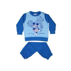 Winter Flanell Baby Pyjama - Mickey Mouse - Hellblau - 80