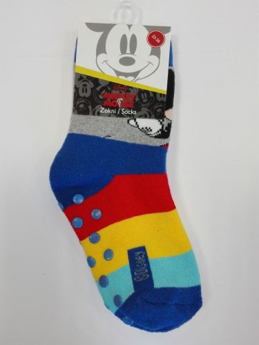Rutschfeste Kindersocken - Micky Maus - Vollplüsch - Mittelblau - 27-30