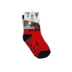   Rutschfeste Kindersocken - Micky Maus - Vollplüsch - Rot - 19-22