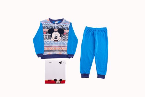 Dicke Baumwoll-Kinderpyjama - Mickey Maus - Mittelblau - 122