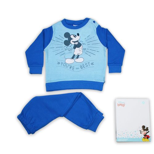 Winter dicke Baumwollbaby-Pyjama - Mickey Mouse - the Best - mittelblau - 86