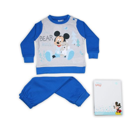 Winter Dick Baumwoll Baby Pyjama - Mickey Mouse - Mittelblau - 92