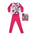 Langer dünner Baumwoll-Kinderpyjama - Minnie Maus - Jersey - rosa - 128