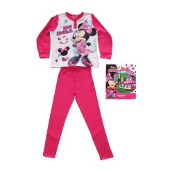   Langer dünner Baumwoll-Kinderpyjama - Minnie Maus - Jersey - rosa - 128