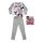 Langer dünner Baumwoll-Kinderpyjama - Minnie Maus - Jersey - grau - 122