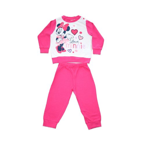 Langer dünner Baumwollbaby-Strampler - herzförmige Minnie Mouse - Jersey - pink - 92