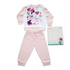Langer dünner Baumwollbaby-Strampler - herzförmige Minnie Mouse - Jersey - hellrosa - 86