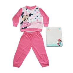   Langer dünner Baumwollbaby-Strampler - gepunktete Minnie Mouse - Jersey - rosa - 80