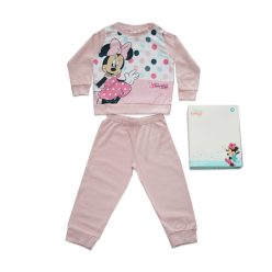   Langer dünner Baumwollbaby-Strampler - gepunktete Minnie Mouse - Jersey - hellrosa - 80
