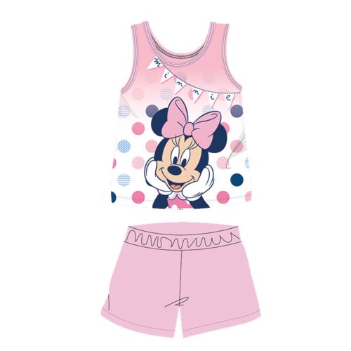 Sommer ärmelloser Baumwollbaby-Pyjama - Disney Minnie Maus - Hellrosa - 92