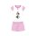 Sommer-Kurzarm-Kinder-Baumwollpyjama - Disney Minnie Maus - Minnie-Schriftzug - hellrosa - 110