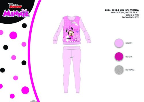 Winter Baumwoll-Interlock-Kinderpyjama - Disney Minnie Mouse - hellrosa - 116