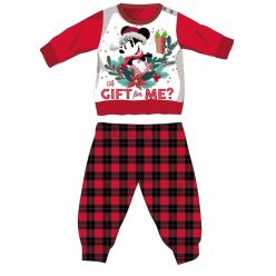   Disney Minnie Maus Winter Dickes Weihnachtsbaby Pyjama - Baumwollflanell Pyjama - Rot-Schwarz - 92