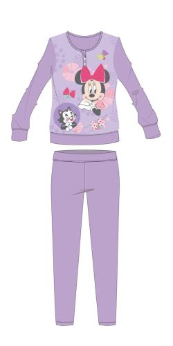 Disney Minnie Maus Winter-Baumwoll-Kinderpyjama - Interlock-Pyjama - Schmetterlingsmuster - Helllila - 122