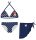 Disney Minnie Maus Bikini Set - Bikini mit Dreieck-Oberteil+Rock für Mädchen - dunkelblau - 110