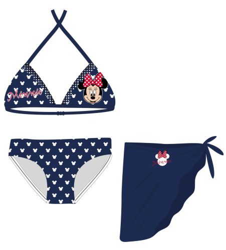 Disney Minnie Maus Bikini Set - Bikini mit Dreieck-Oberteil+Rock für Mädchen - dunkelblau - 110