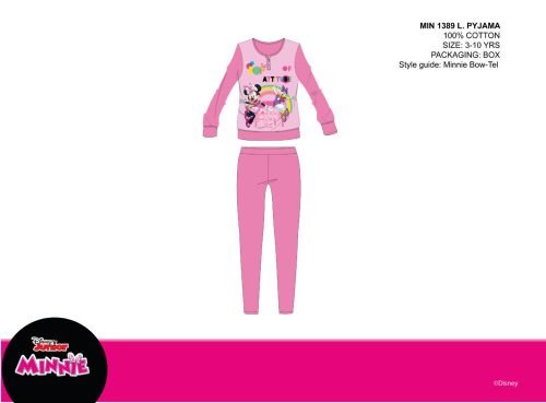 Disney Minnie Maus Winter Dünner Baumwoll Kinderpyjama - Jersey Pyjama - Rosa - 116