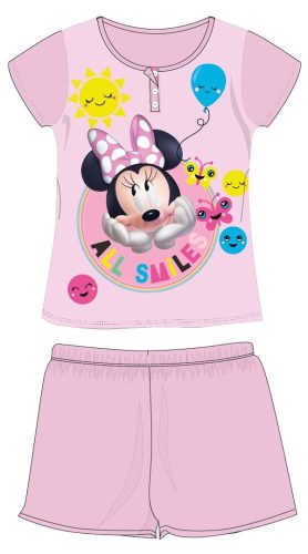 Disney Minnie Maus Sommer-Kurzarm-Kinderpyjama - Baumwoll-Jersey-Pyjama - Hellrosa - 110