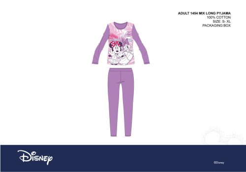 Disney Minnie Maus Damen Jersey-Pyjama - Baumwoll-Pyjama - Lila - XS