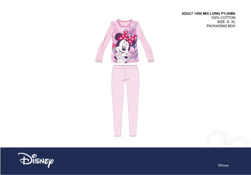 Disney Minnie Maus Damen Jersey-Pyjama - Baumwoll-Pyjama - Hellrosa-Lila - XS