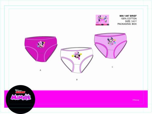 Disney Minnie Maus Mädchenunterhose - 3er-Pack Baumwollunterhose - 98-104