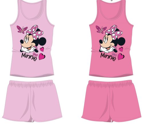 Disney Minnie Maus Baumwoll-Sommerensemble - T-Shirt-Shorts-Set - Rosa - 128