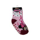 Rutschfeste Kinderknöchelsocken - Minnie Maus - Vollplüsch - Minnie beschriftet - rosa - 23-26