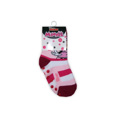 Rutschfeste Kinderknöchelsocken - Minnie Maus - Vollplüsch - hellrosa - 19-22