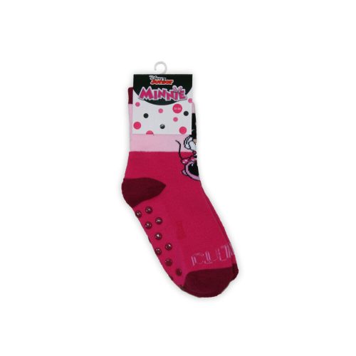 Rutschfeste Kinderknöchelsocken - Minnie Maus - Vollplüsch - CUTE beschriftet - pink-hellrosa - 23-26