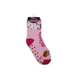   Rutschfeste Kinderknöchelsocken - Minnie Maus - Vollplüsch - kleine Schleifen - hellrosa-pink - 23-26