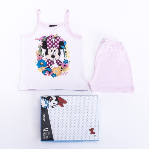 Minnie Maus Mädchen Baumwoll-Pyjama - ärmelloses Pyjama - Sommer-Set - Hellrosa - 104