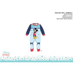  Disney Mickey Mouse Baby-Strampler - Hellblau-Rot - Für Babys von 3-6 Monaten