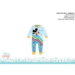   Disney Mickey Mouse Baby-Strampler - Hellblau-Gelb - Für Babys von 1-3 Monaten
