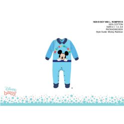   Disney Mickey Mouse Baby-Strampler - Kragen - Hellblau-Dunkelblau - Für Babys von 1-3 Monaten