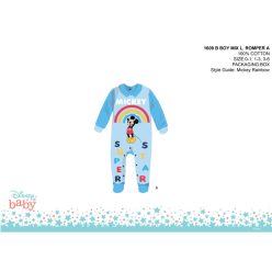   Disney Mickey Mouse Baby-Strampler - Kragen - Hellblau-Hellblau - Für Babys von 1-3 Monaten