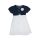 Jeans - Sommerkleid aus gebleichtem Material - Baumwollkleid - Weiß-Dunkelblau - 122