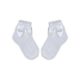 100% Baumwolle Mädchen Babysöckchen mit gehäkeltem Oberteil - mit Schleifendekor - Weiß - 13-14