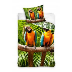 Papageien Bettwäsche-Set 100% Baumwolle 140x200 + 70x90