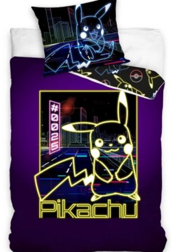 POKÉMON Pikachu NEON Wahnsinn Bettwäsche 100% Baumwolle 140x200 + 70x90