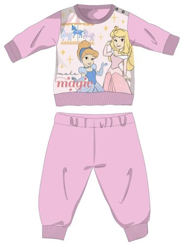 Disney Prinzessinnen Winterdicke Baby-Pyjama - Baumwollflanell-Pyjama - Hellrosa - 92
