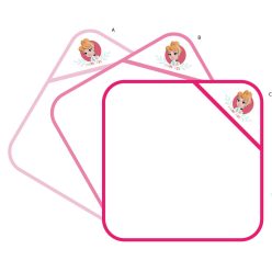   Disney Prinzessinnen Kapuzenbabyhandtuch mit gesticktem Muster - 70 x 70 cm - Pink