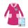 Kinderbademantel - Koralle - Eiskönigin - 116 - pink