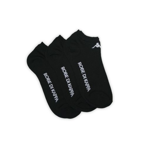 Kappa Unisex mercerisierte Sneakersocken - 3 Paar/Packung - Baumwoll-Sneakersocken - schwarz - 39-41